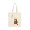 Raccoon Princess Canvas Tote Bag - Cute Crowned Raccoon Eco Market Bag
